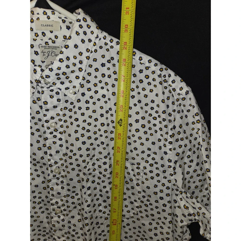 J.‎ Crew Classic Floral Print Short Sleeve Button Down Shirt Mens Large
